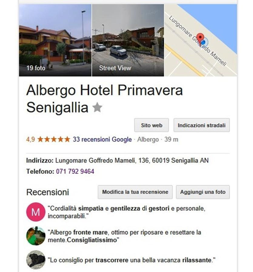 Albergo Primavera Senigallia Bagian luar foto